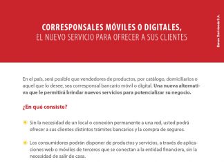 Corresponsales móviles, el nuevo servicio para ofrecer a sus clientes